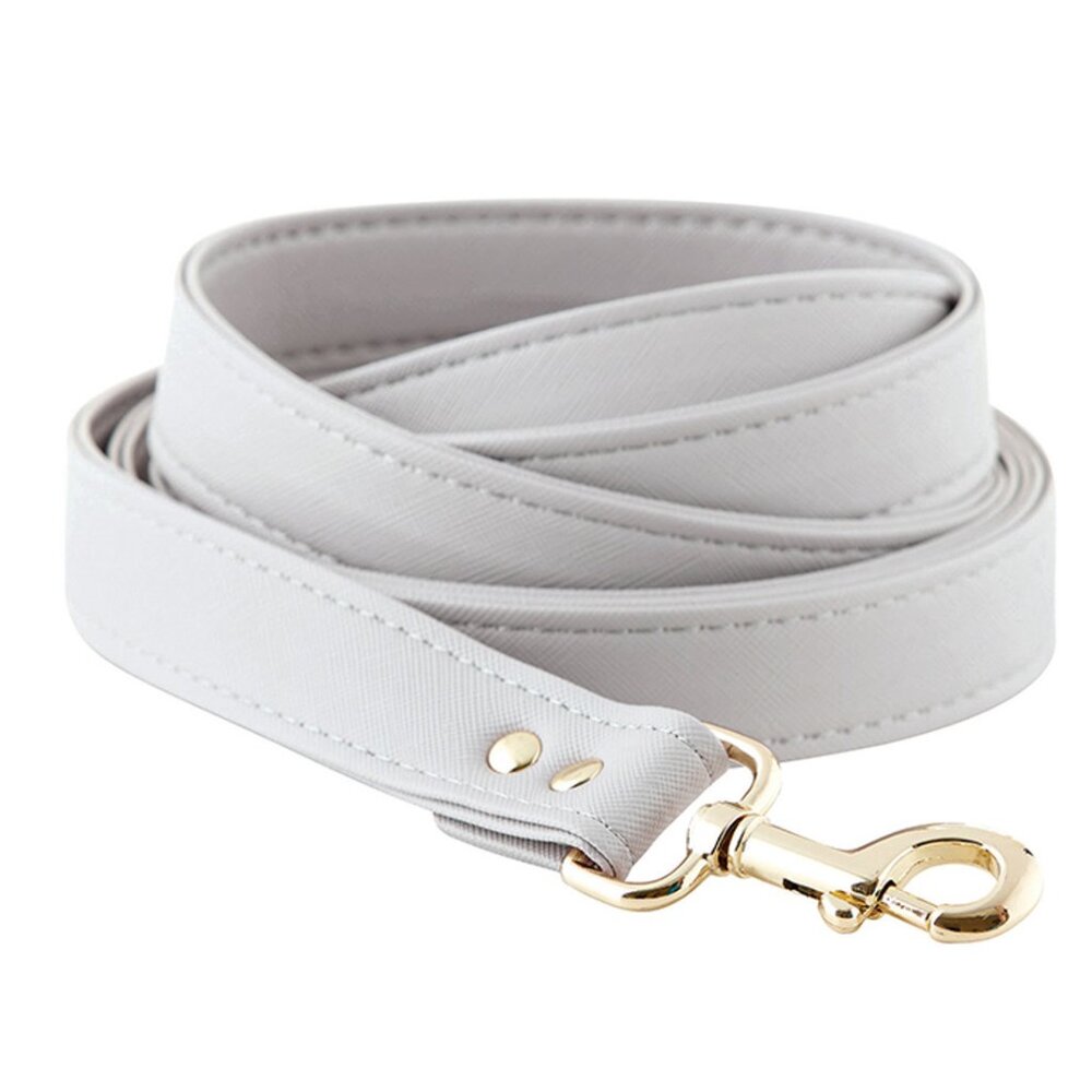 Grey Saffiano Leather Pet Leash/NWT